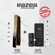 [Door + Gate] EAZEA Titan Door Lock + EAZEA Duo-G Gate Lock | 5 IN 1 | PIN Code, RFID Access, Fingerprint, Key, Wi-Fi