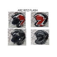 FREE HELMET BAG - HELMET ARC RITZ - FLASH BLACK / FLASH RED - SIRIM APPROVED