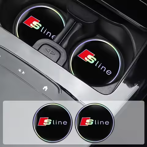 2PCS Car Water Coaster Pad Laser Water Coaster Accessory For Audi Sline S3 A7 A1 A5 A4 A3 B7 Q7 TTA6