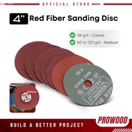 1PCS 4 INCH / 100mm Red Fiber Sanding Disc Grinding Disc Woodworking Metal Coarse Medium Fine 36 to 