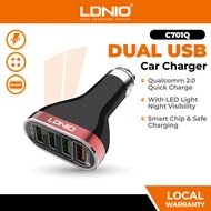 LDNIO C701Q Qualcomm Quick Charge 2.0 Intelligent Smart Dual 2 USB Car Charger (6.6A)