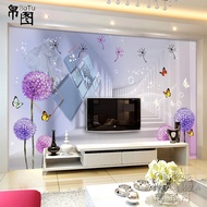 TV Background Wall Wallpaper Simple Modern Light Luxury Dandelion Decoration Mural Living Room Bedro