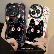 Big Face black cat Case For Realme 5S 5i C3 6i C25Y C21Y Realme 11X C67 C11 C53 C51 N53 Note 50 C30S