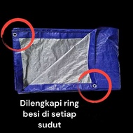 ARWANA Plastic Tarpaulin A5 4x5 meters Silver biru Imported Corner UnderRing