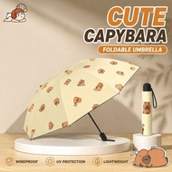 Capybara Foldable Umbrella Manual Windproof UV Protection Sun Rain Portable Travel Compact