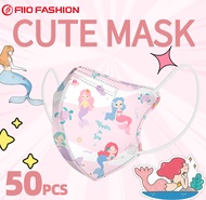 【 FIIO Mermaid】KID 3D Face mask Facemask For Kid 3 Layer Non-woven Protection Filter Kids Stellalou Cartoon Design 3D Butterfly Hot Sale Mask KN95 mask For Child Facemask With Design Korea Protection Beauty Nano Fiber for Kids Face Mask