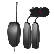 Wireless UHF Microphone System 2 Transmitter and 1 Receiver Musical Instrument Lapel Mics for Smartphone Computer Speakers Cameras Teaching Presentation Public Speaking V [ppday]