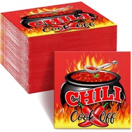 100 Keping Serbet Kertas Hiasan Hidangan Cili Pakai Buang, Serbet Cinco De Mayo untuk Bekalan Makan 