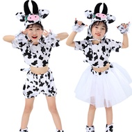 Halloween cos Children's Cow Costume Ranch Little Guaiguai Costume Calf Costume Cow Skirt 11.13