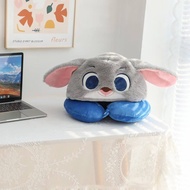 Cute Cartoon Judy Nick U-Shaped Pillow with Hat Travel Car Seat Cushion Neck Support Pillow Student 
