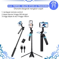C12 Intelligent Selfie Stick for Mobile Phone Auto Focus TrackingAI Follows Face, Stable 360 Selfie 