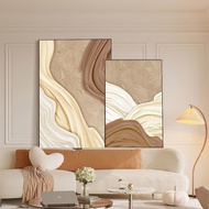 (With Frame) Modern Simple Abstract Beige Canvas Painting Prints Pictures