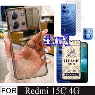 Redmi 15C  Ceramic Matte Screen Protector for POCO C85 Redmi 14C 4in1 Shockproof Silicone Phone Case