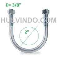 U-BOLT GALVANIZED PIPE 3/8 X 2