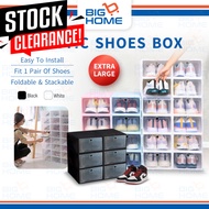 Shoe Box Storage Box Kasut Plastic Shoes Box Kotak Kasut Shoe Storage Stackable Shoe Rack Organizer 