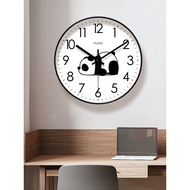 jam dinding wall clock Wall Clock 6702 Living Room Clock Simple Cartoon Panda Mute Clock Household C
