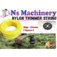 5kg Tali mesin rumput 2.6mm 5KG/2.6mm x 5KG Square Nylon Trimmer