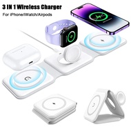 3-in-1 Foldable Magnetic Wireless Charger Stand 15W Wireless Fast Charger Wireless Charger