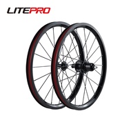 Litepro Folding Bike Outer 7 Speeds Wheelset 16/20 Hole Alloy 16inch 349 Wheel 74mm For Brompton External 7speeds Bike