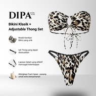 DIPA SWIMWEAR (1 SET) Classic Bikini + Adjustable Thong Motif - Premium Wireless Bikini
