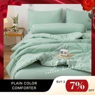 GHOME Plain Single Queen Comforter Ready Stock Selimut Cotton Warna Minimalist Korea #BXP