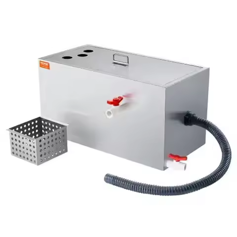 Commercial Grease Trap, 25 LBS Grease Interceptor, Top Inlet Interceptor, Under Sink Stainless Steel