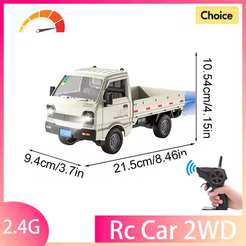 2.4G KF21 Scale Mini RC Cars Cargo Truck With Spray Lights Drift Function Remote Control Model Vehic