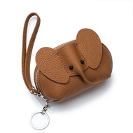Zipper Wallet Card Holder Key Case Leather Elephant Cute Small Wallet Women's Mini Car Key Case Ship