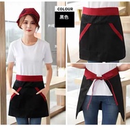 Ready Stock Unisex Waiters Slant Pocket Half-Length Aprons Restaurant Hotel Cafeteria Canteen Chef A