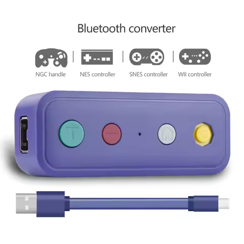 Wireless Bluetooth-compati Adapter Converter with USB Cable Fit for Nintend Switch for Game Cube/Cla