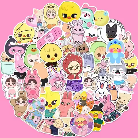 50 Korean SKZOO peripheral stickers, water bottles, suitcases, computers, cute cartoon stickers, Str