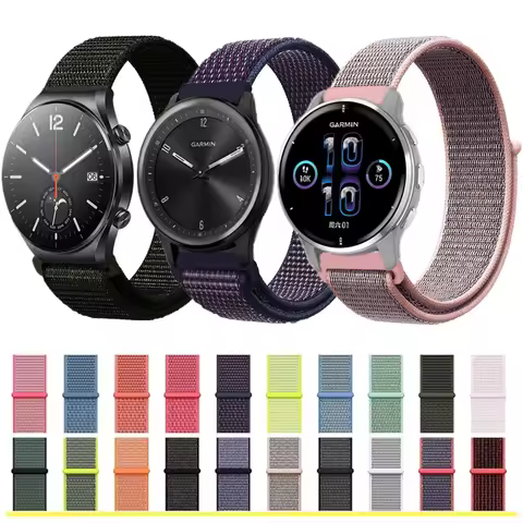 Woven Nylon Wrist Strap For Garmin Vivomove Sport Venu 2 Plus Bracelet For Vivo WATCH 2 Xiaomi S1 Ti