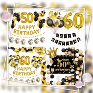 Hot sales 50th 60th 70th Happy Anniversary Balloons Set Party Decoration Backdrop Black Gold Balloon
