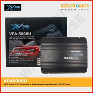 ✻ ◺ ▧ XxxV18 VFA6000U 3600 Watts 4/3/2 Channel Car Audio Power Amplifier with USB/SD Input