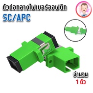 ตัวต่อกลาง SC APC หัวต่อสายไฟเบอร์ SC/APC to SC/APC สีเขียว Fiber Optic Connector Adapter