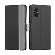 全城熱賣 - 適用於小米 Poco M5 4G 斜紋側扣手機皮套（黑色）