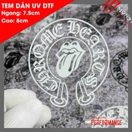 Chrome Hearts and Rolling Stones sticker - 7.5cm wide, 8cm high, UV DTF material