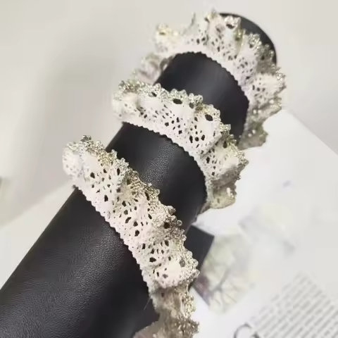 Fine stretch cotton crochet gold thread lace underwear swimsuit shoulder bag with hat picture frame 