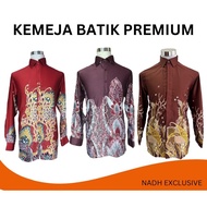 READY STOCK Kemeja Batik PREMIUM Lelaki LENGAN PANJANG  SATIN / BAJU BATIK S - 4XL