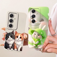 For Samsung Galaxy M55 5G Case SM-M556B Cover Cute Rabbit Cat Cartoon Soft Silicone Candy Casing For