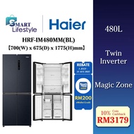 [FREE SHIPPING] Haier 480L Side by Side Twin Inverter Refrigerator with Magic Zone HRF-IM480MM(BL) /