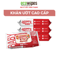 KHO BÌNH THẠNH_Khăn ướt trẻ em Happy Kids/Happy Tết gói 80 tờ không mùi