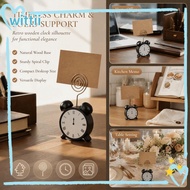 WITTII Place Card Holder, Wood 1.97x3.54in Table Picture Holder, Stylish Balck Clip Style Desktop Mo