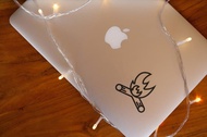 decal sticker macbook apple stiker api unggun kemah camping laptop - putih