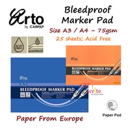 < Arto Bleedproof Marker Pad > Size A3 A4 75gsm Art Marker Pen Drawing Pad No-Ink Through Paper Grap