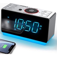 ❤️SG Seller❤️Alarm Clock Radio with Bluetooth, FM Radio Dual Clock, Auto Brightness Sleep Timer, USB Charging, Dimmer LE