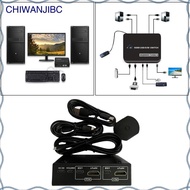 [chiwanjibc] KVM Switch 2 Port Box, 2 USB 2.0 Hub, UHD 4K@60Hz, 2 in 1 out, USB Powered,
