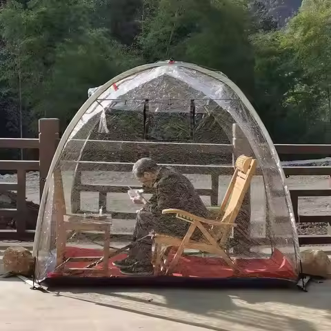 1 Person Fishing Tent All-Weather Easy Setup Outdoor Weather-Proof Bubble Clear for Camping Sporting