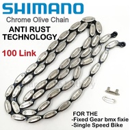 ORIGINAL Shimano Chrome Olive Chain BMX fixie Single Speed Fixed Gear MTB Bicycle 100 Link Anti rust