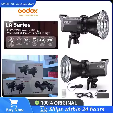 Godox LA150D LA150BI LA200D LA200BI 230W 190W LCD Panel LED Video Light Continuous Output +APP Contr